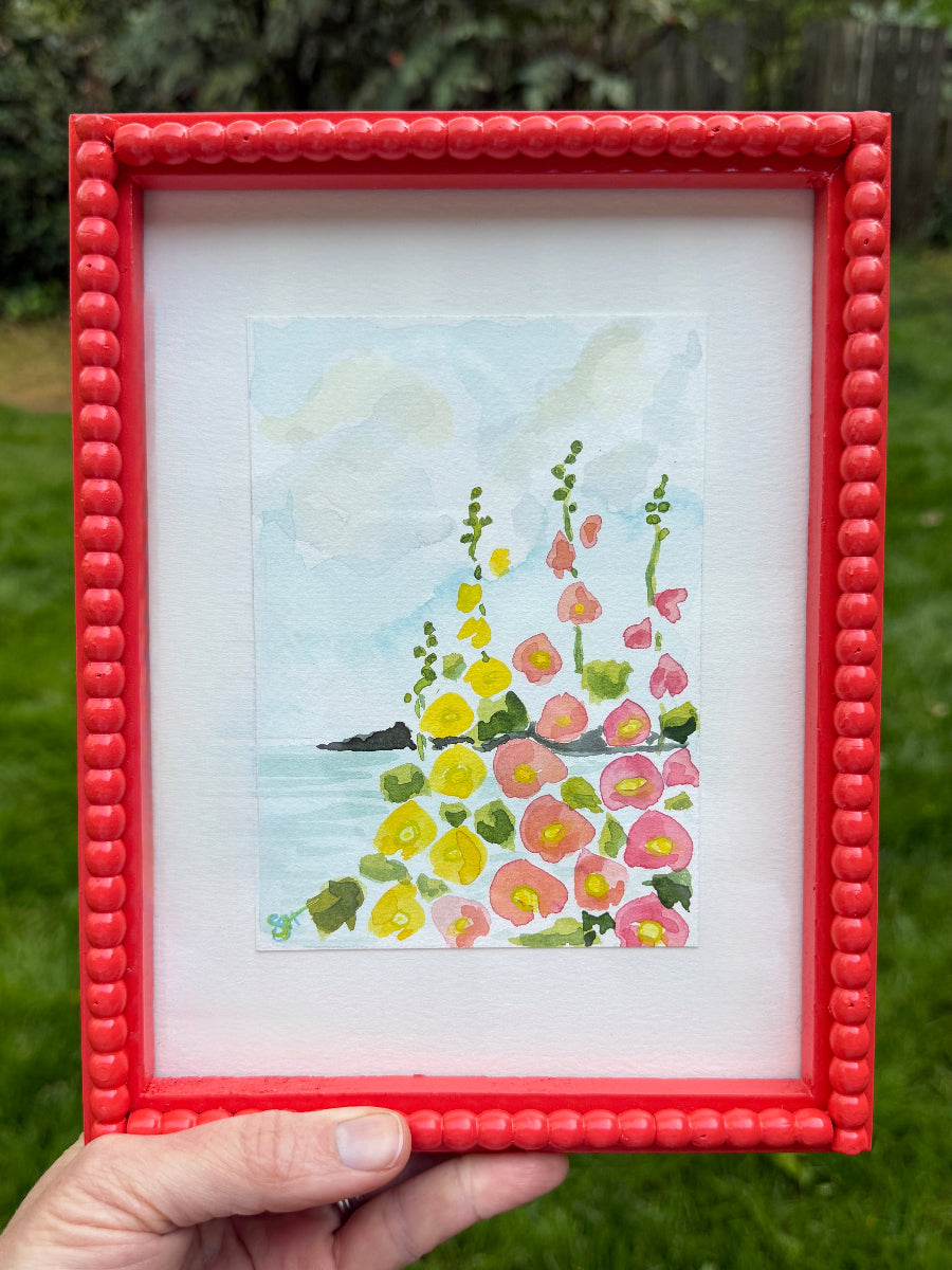 Shoreline Hollyhocks