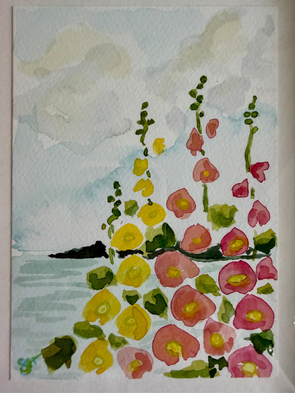 Shoreline Hollyhocks
