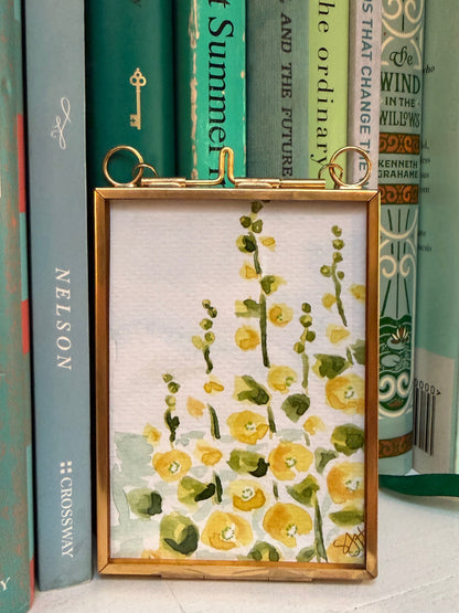 Tiny Yellow Hollyhocks